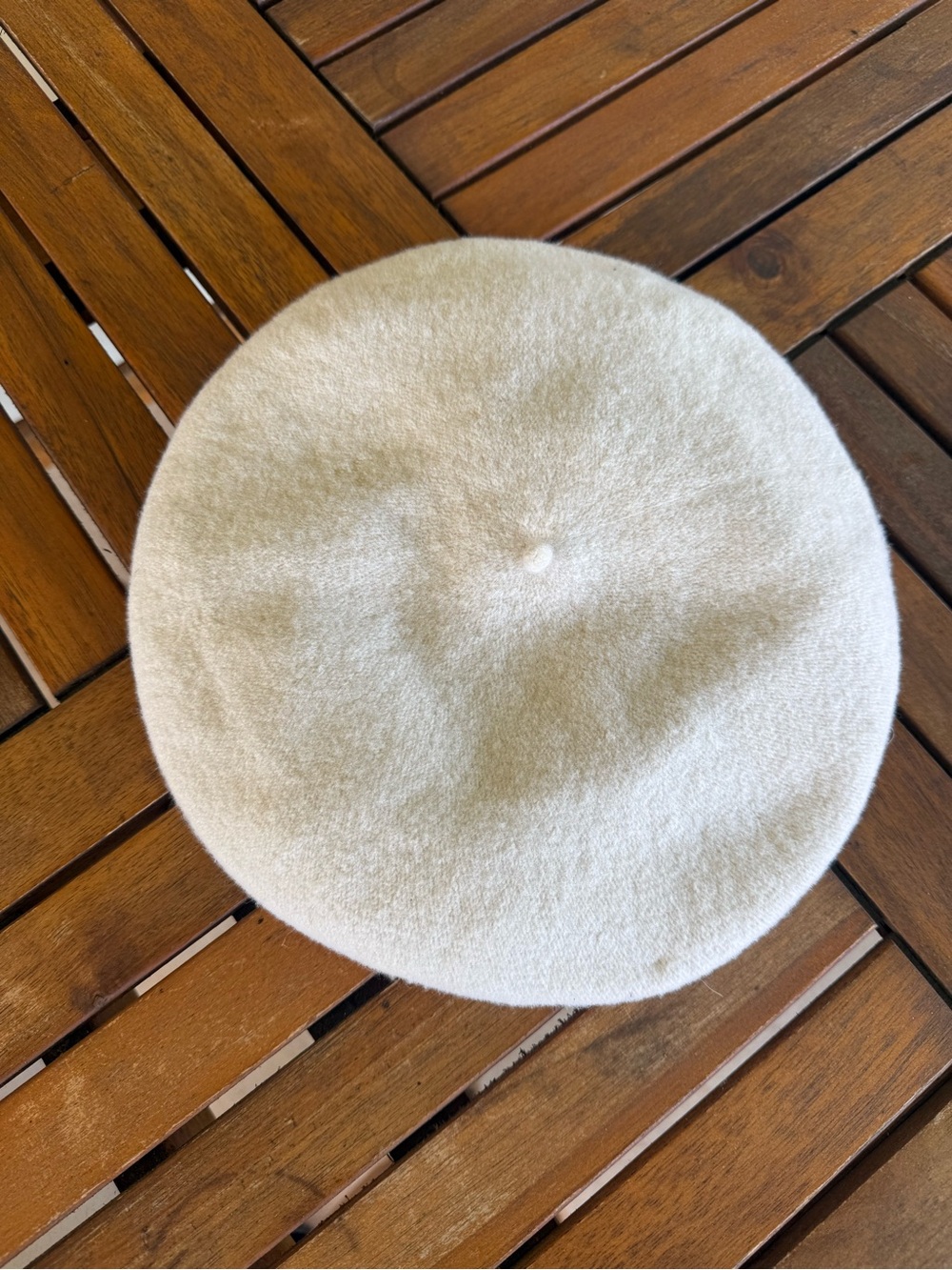 Classic Cream Wool Beret